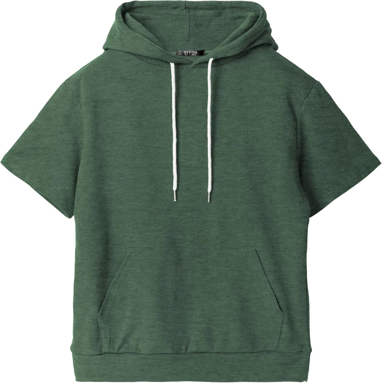 GIVON Women's Comfortable Short Sleeve Hoodie Pullover Hooded Sweatshirt with Kangaroo Pocket