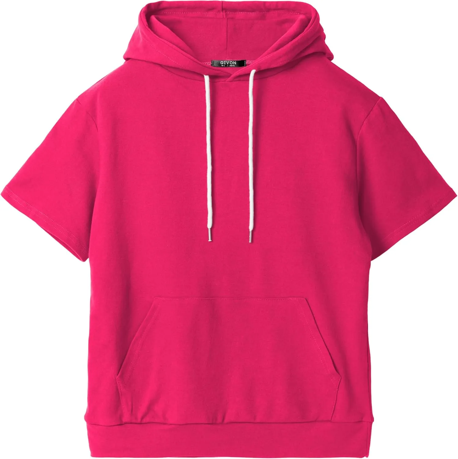 GIVON Women's Comfortable Short Sleeve Hoodie Pullover Hooded Sweatshirt with Kangaroo Pocket