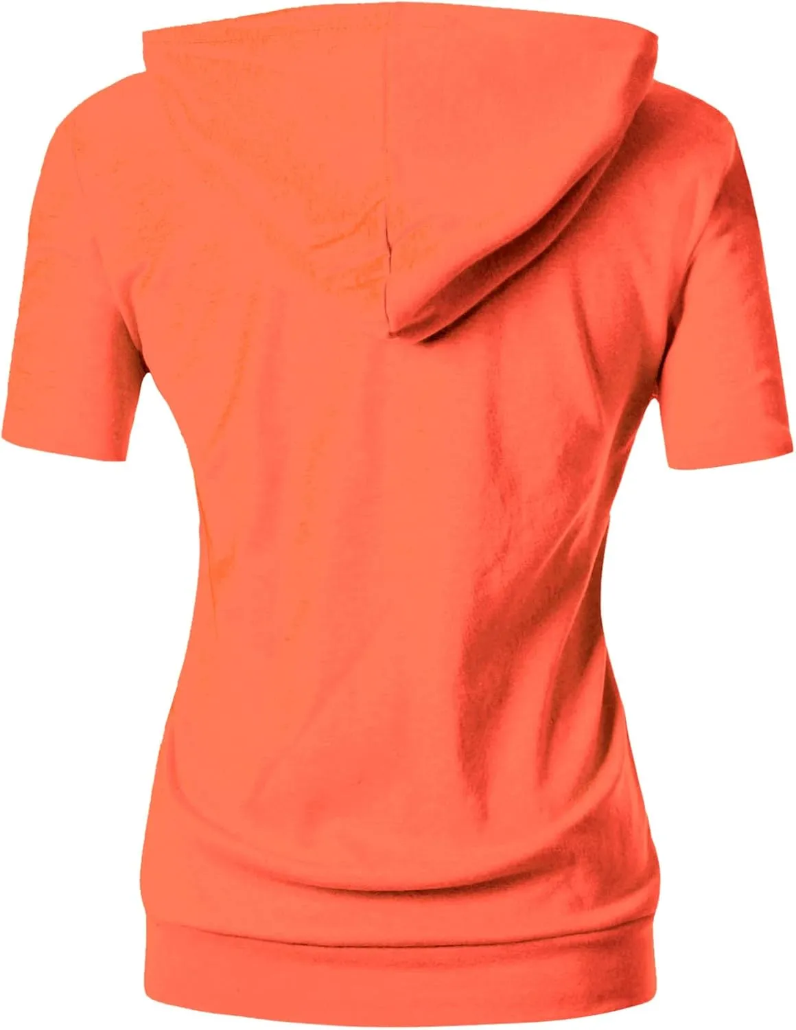 GIVON Women's Comfortable Short Sleeve Hoodie Pullover Hooded Sweatshirt with Kangaroo Pocket