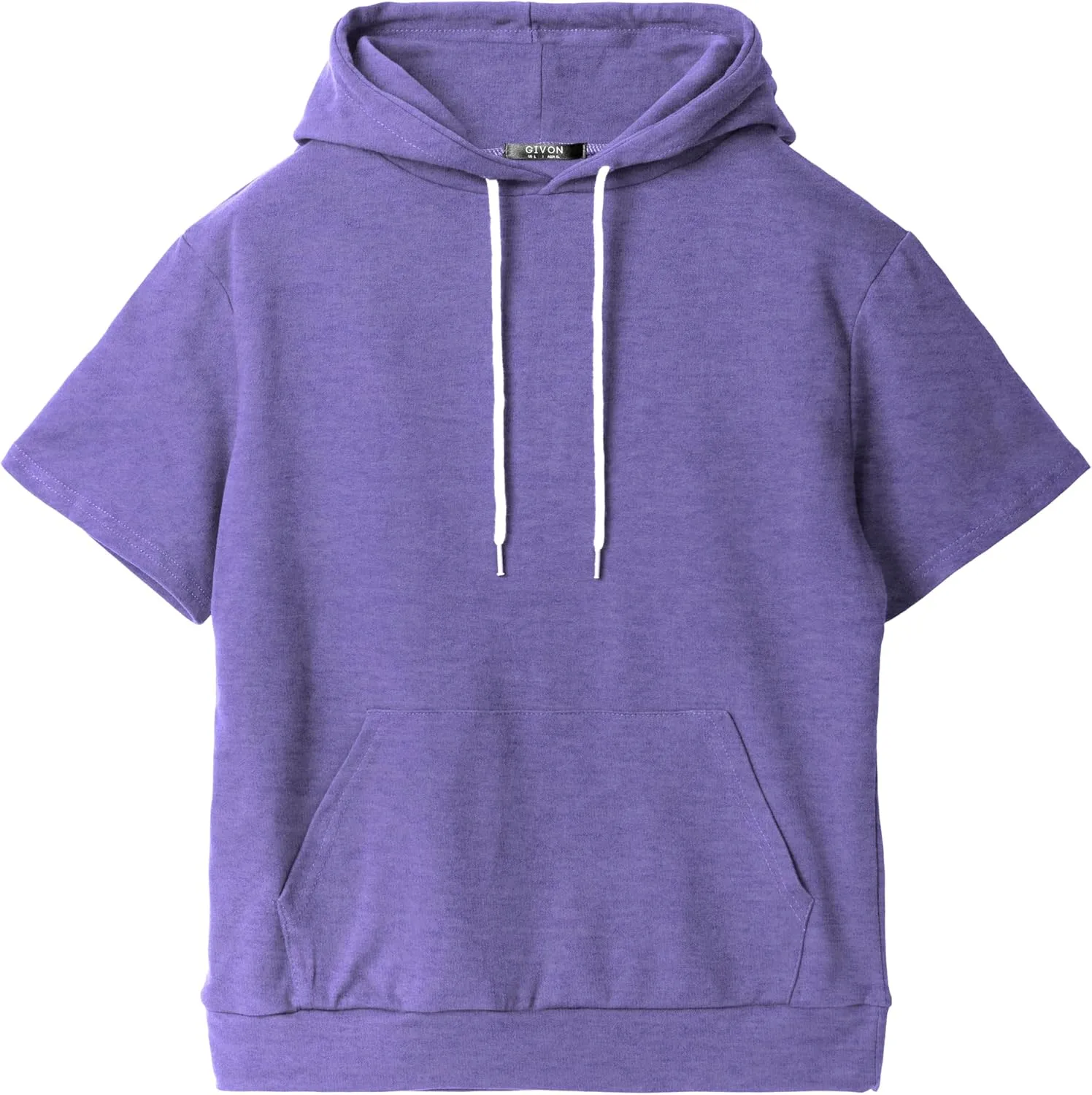 GIVON Women's Comfortable Short Sleeve Hoodie Pullover Hooded Sweatshirt with Kangaroo Pocket