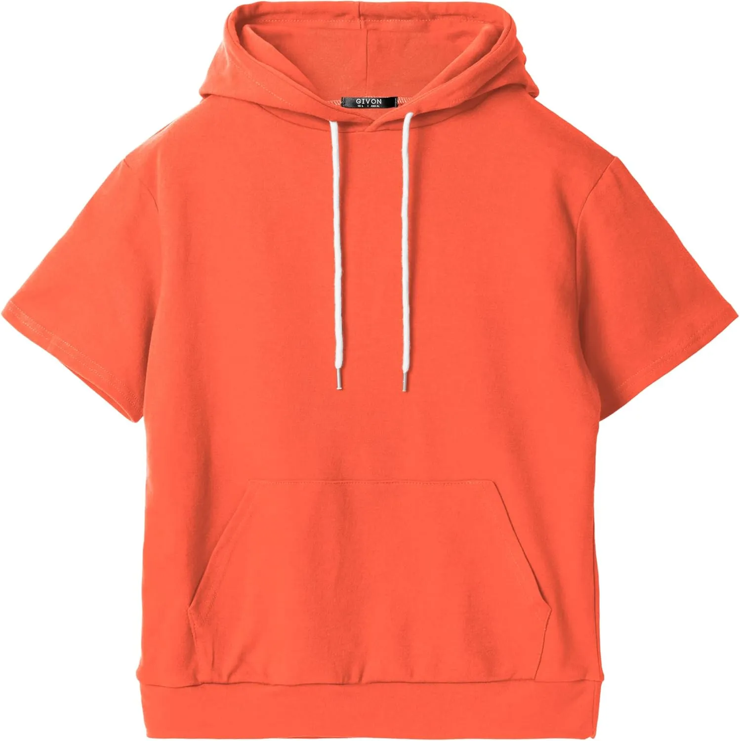 GIVON Women's Comfortable Short Sleeve Hoodie Pullover Hooded Sweatshirt with Kangaroo Pocket