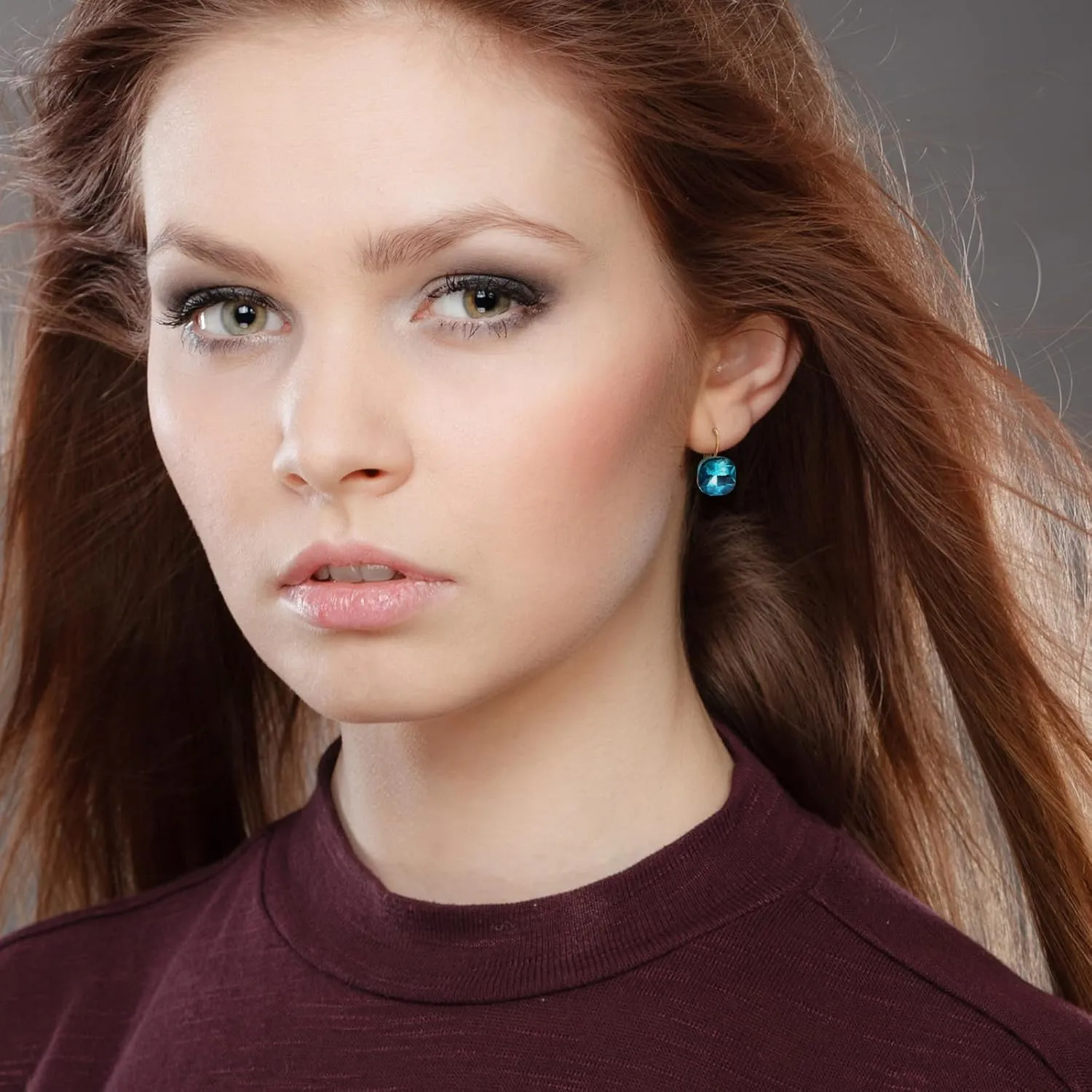 Gold Crystal Leverback Earrings for Women Square Zirconia Drop Earrings Fashion Crystal Zirconia Stud Earrings Prom Jewelry