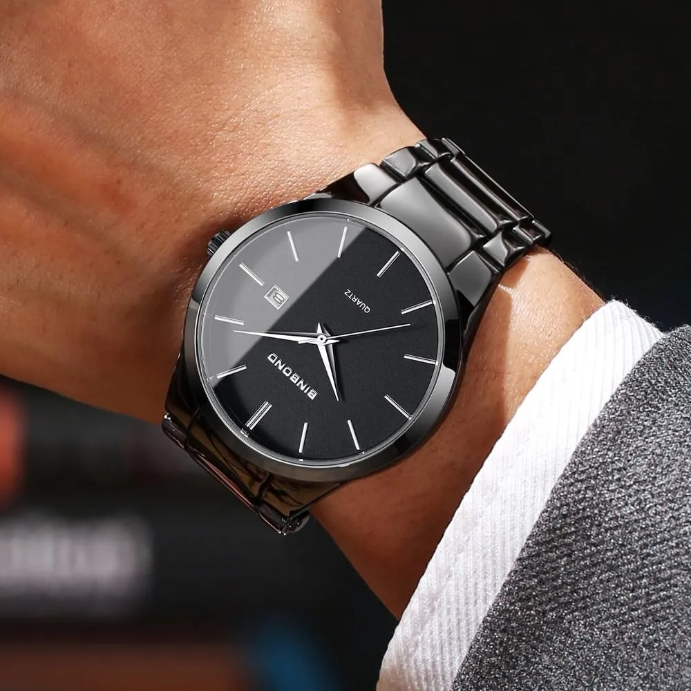 Gosasa Business Dress Men's Quartz Watch Stainless Steel Waterproof Analog Wrist Watch with Date Display Classic Casual Men Watches