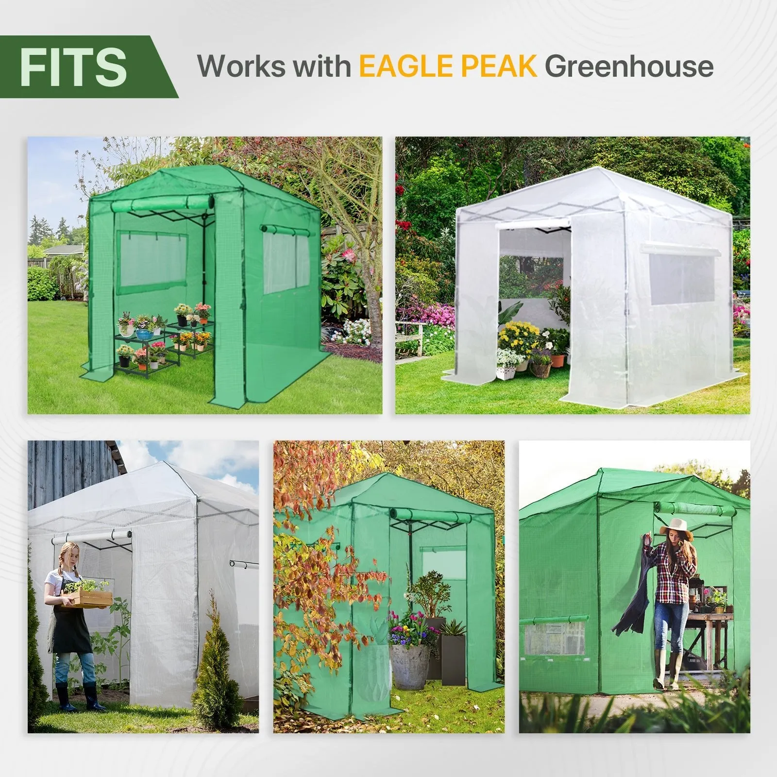 Greenhouse Shelving Staging Double 2 Tier, 27" x 19" x 16", Green