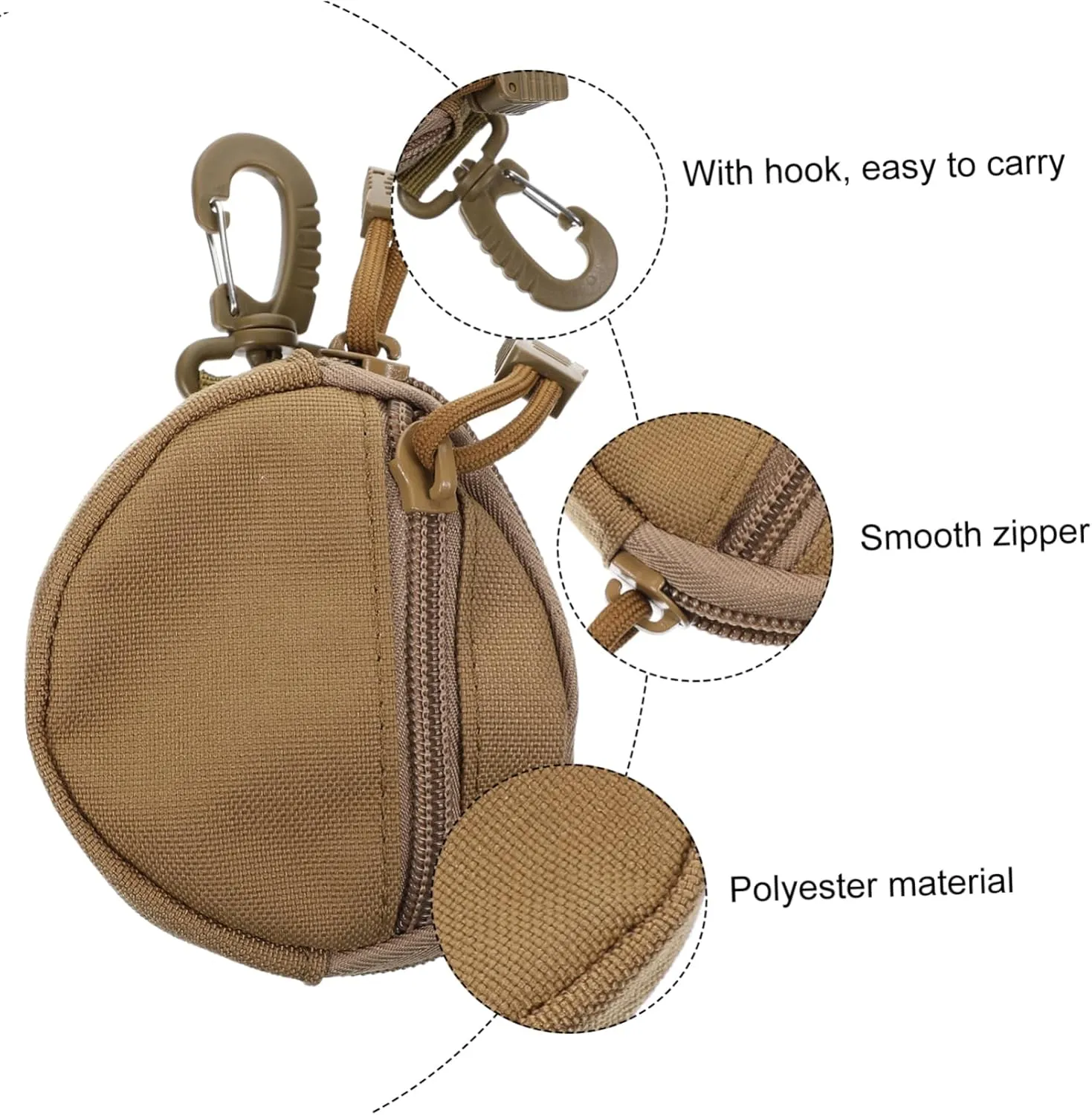 HANABASS Sports Coin Bag Headphone Pocket Sturdy Polyester Pouch for Outdoor Use Travel Essential