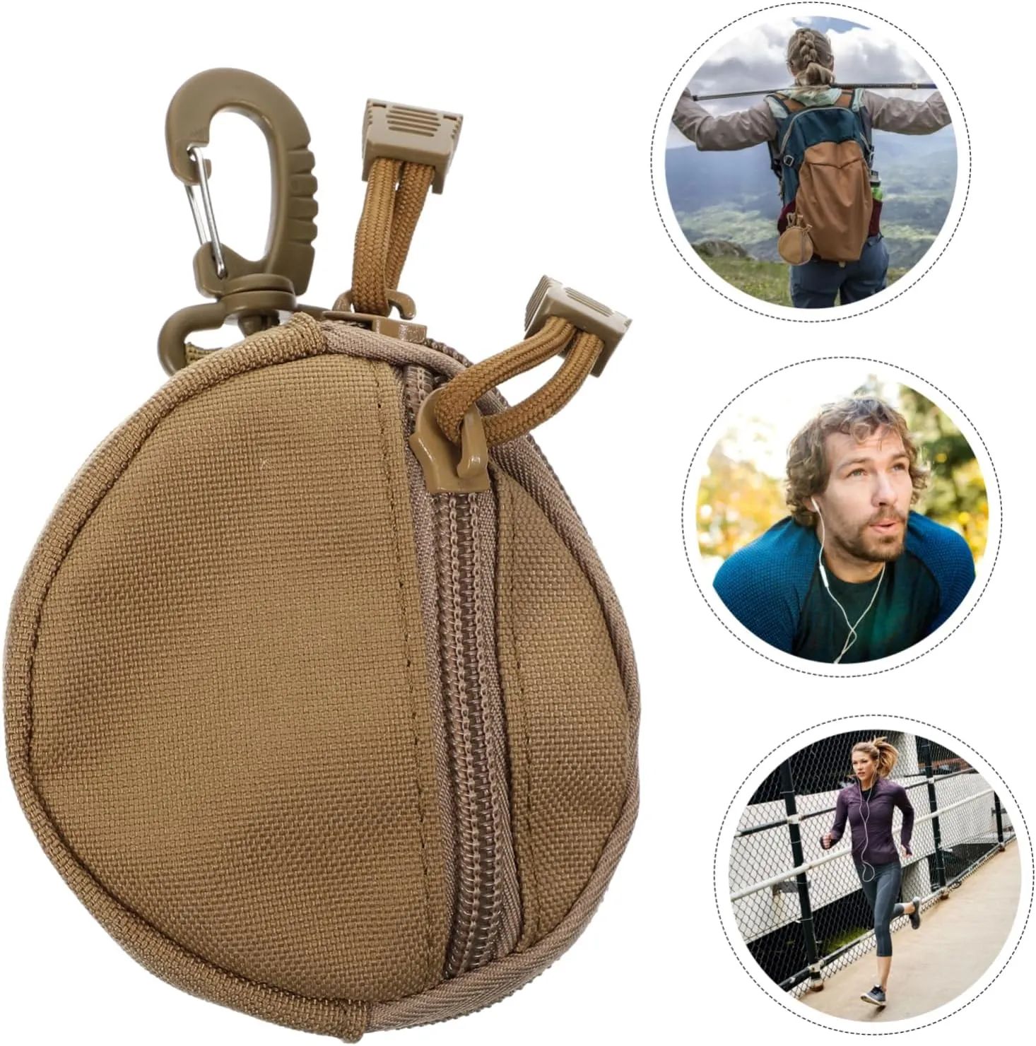 HANABASS Sports Coin Bag Headphone Pocket Sturdy Polyester Pouch for Outdoor Use Travel Essential