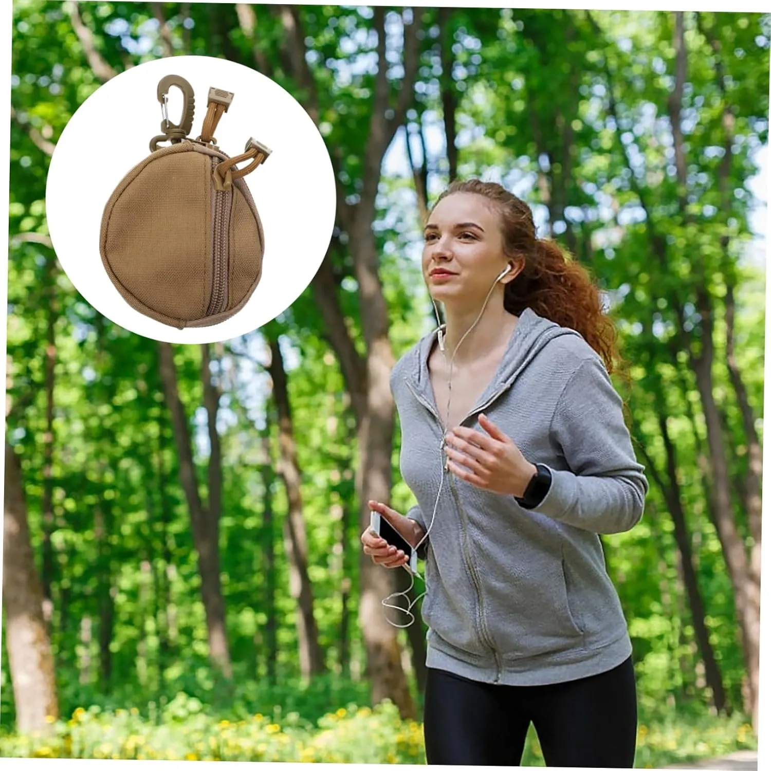 HANABASS Sports Coin Bag Headphone Pocket Sturdy Polyester Pouch for Outdoor Use Travel Essential