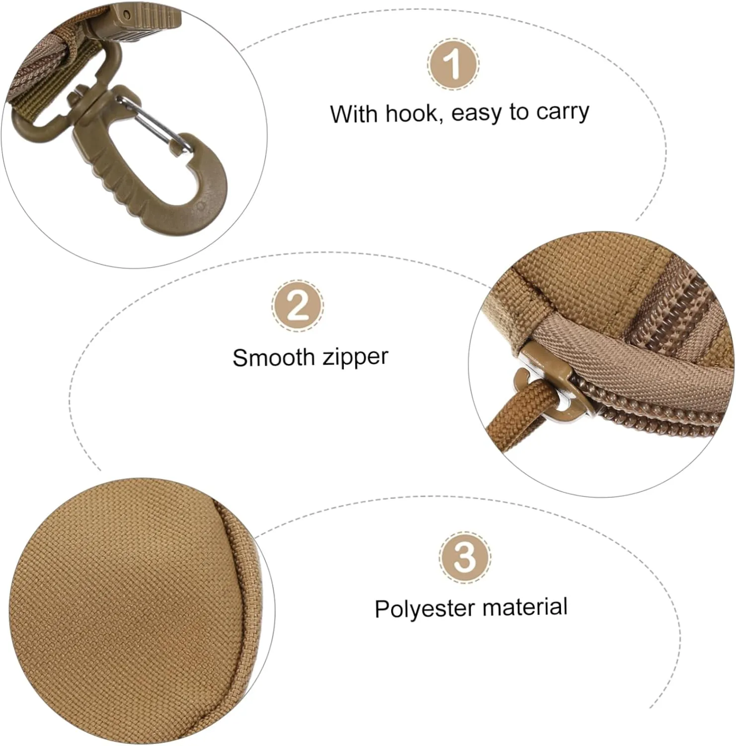 HANABASS Sports Coin Bag Headphone Pocket Sturdy Polyester Pouch for Outdoor Use Travel Essential
