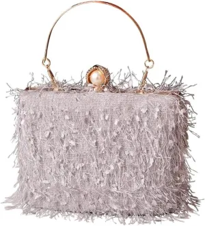 Handbag for Women Bridal Wedding Purse Shoulder Detachable Elegant Crossbody Evening Rhinestone Clutch Beaded