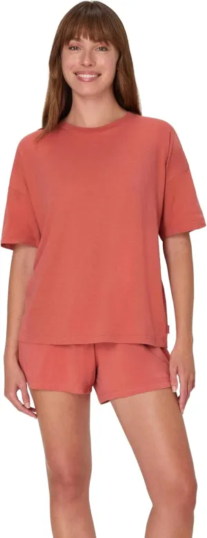 Hanes Women's Originals SuperSoft Comfywear 2 Piece Lounge Boxy T-Shirt & Sleep Shorts Loungewear Set