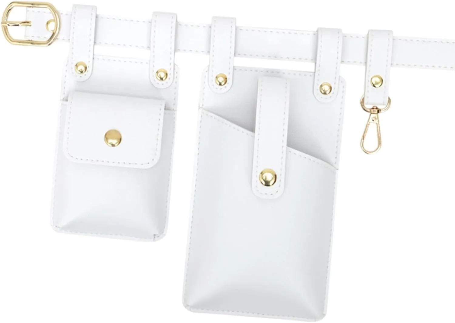 Hip Bag Soft Sturdy Waterproof PU Leather Comfortable for Women Chic Waist Bag, White