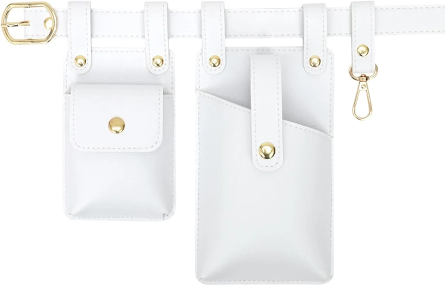 Hip Bag Soft Sturdy Waterproof PU Leather Comfortable for Women Chic Waist Bag, White