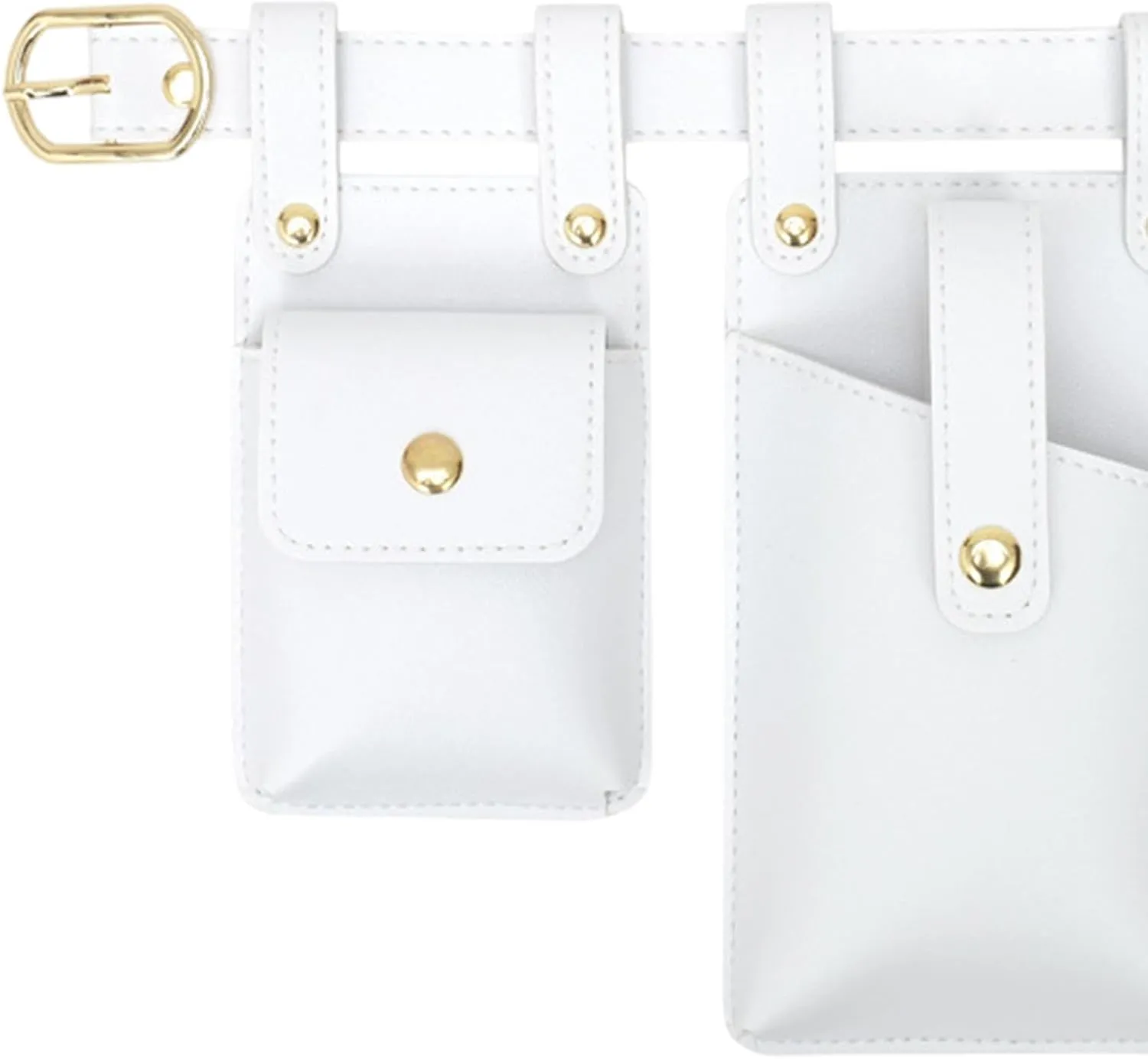 Hip Bag Soft Sturdy Waterproof PU Leather Comfortable for Women Chic Waist Bag, White
