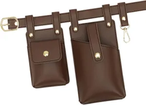 Hip Bag Waterproof Fashion Gifts Multifunctional Comfortable Sturdy Belt Pouch, Dark Brown