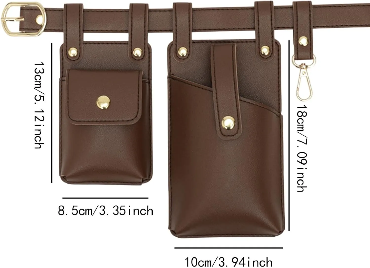 Hip Bag Waterproof Fashion Gifts Multifunctional Comfortable Sturdy Belt Pouch, Dark Brown