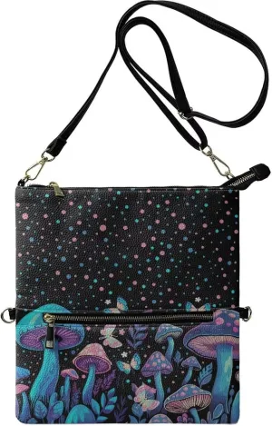 INSTANTARTS Envelope Handbags for Women Shoulder Crossbody Bag PU Leather Prom Party Evening Bags with Zipper