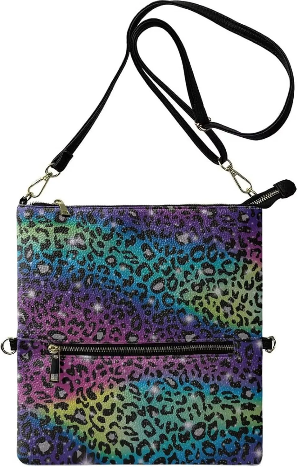 INSTANTARTS Womens Envelope Handbags Elegant Evening Bags PU Leather Zipper Shoulder Purses Crossbody Bags