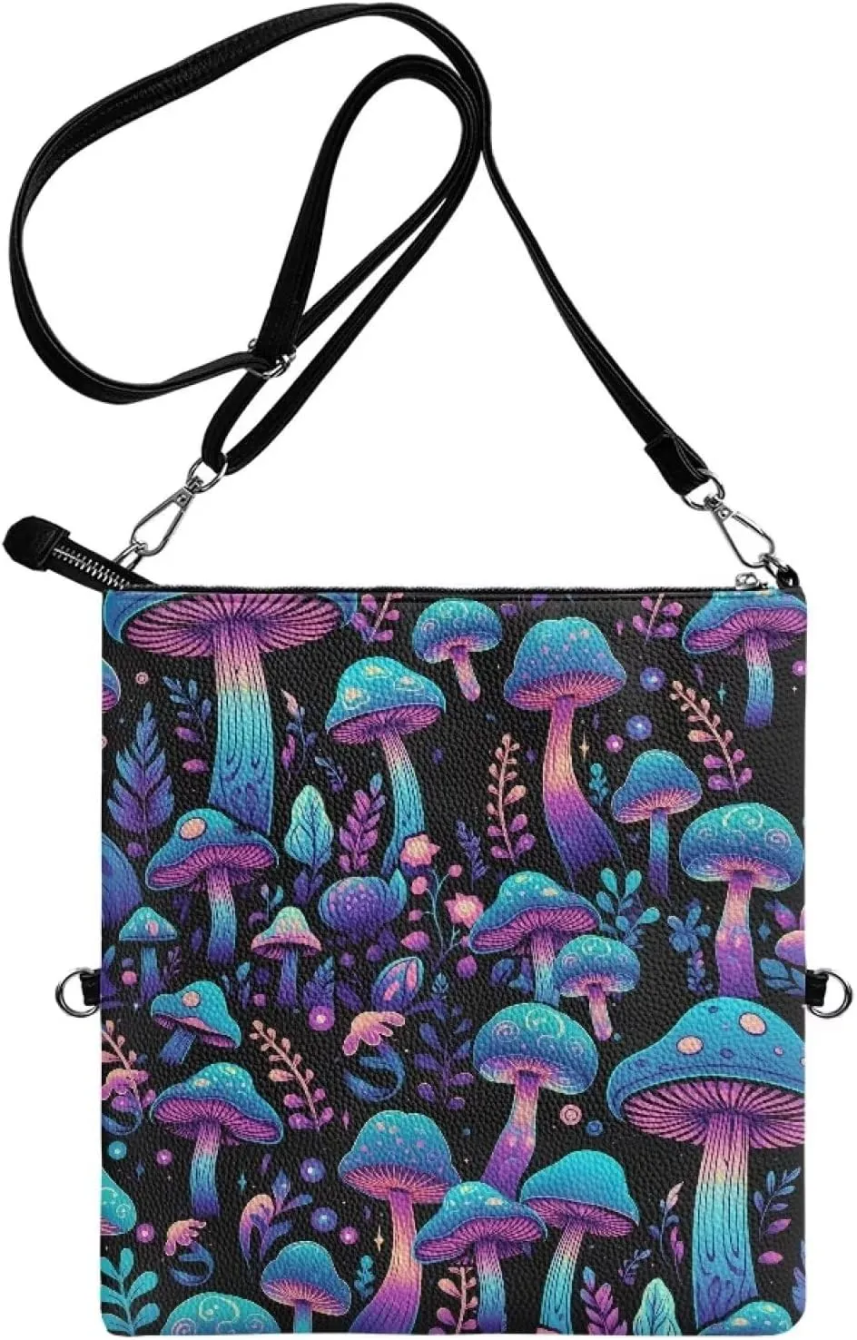 INSTANTARTS Womens Envelope Handbags Elegant Evening Bags PU Leather Zipper Shoulder Purses Crossbody Bags