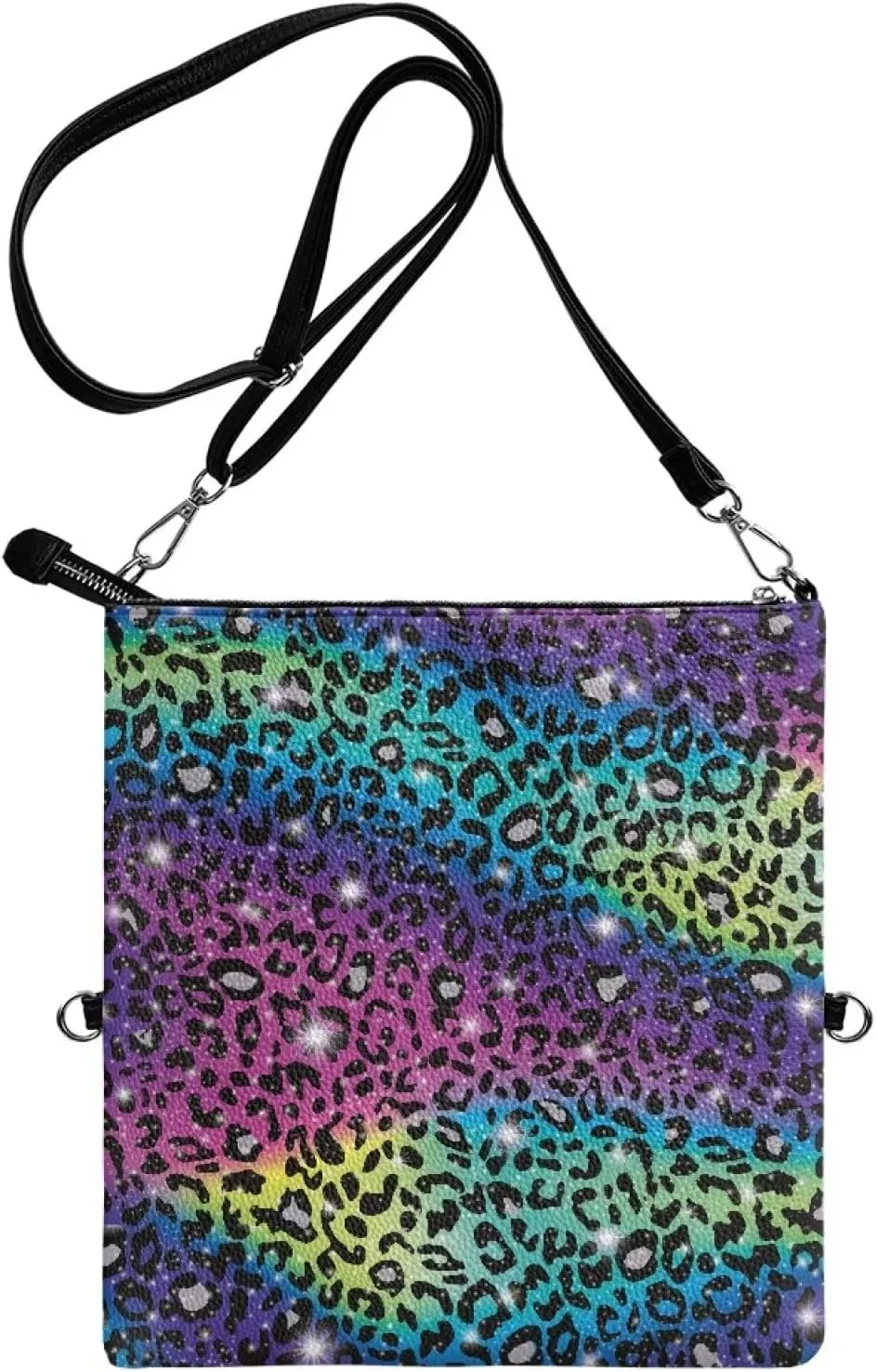 INSTANTARTS Womens Envelope Handbags Elegant Evening Bags PU Leather Zipper Shoulder Purses Crossbody Bags
