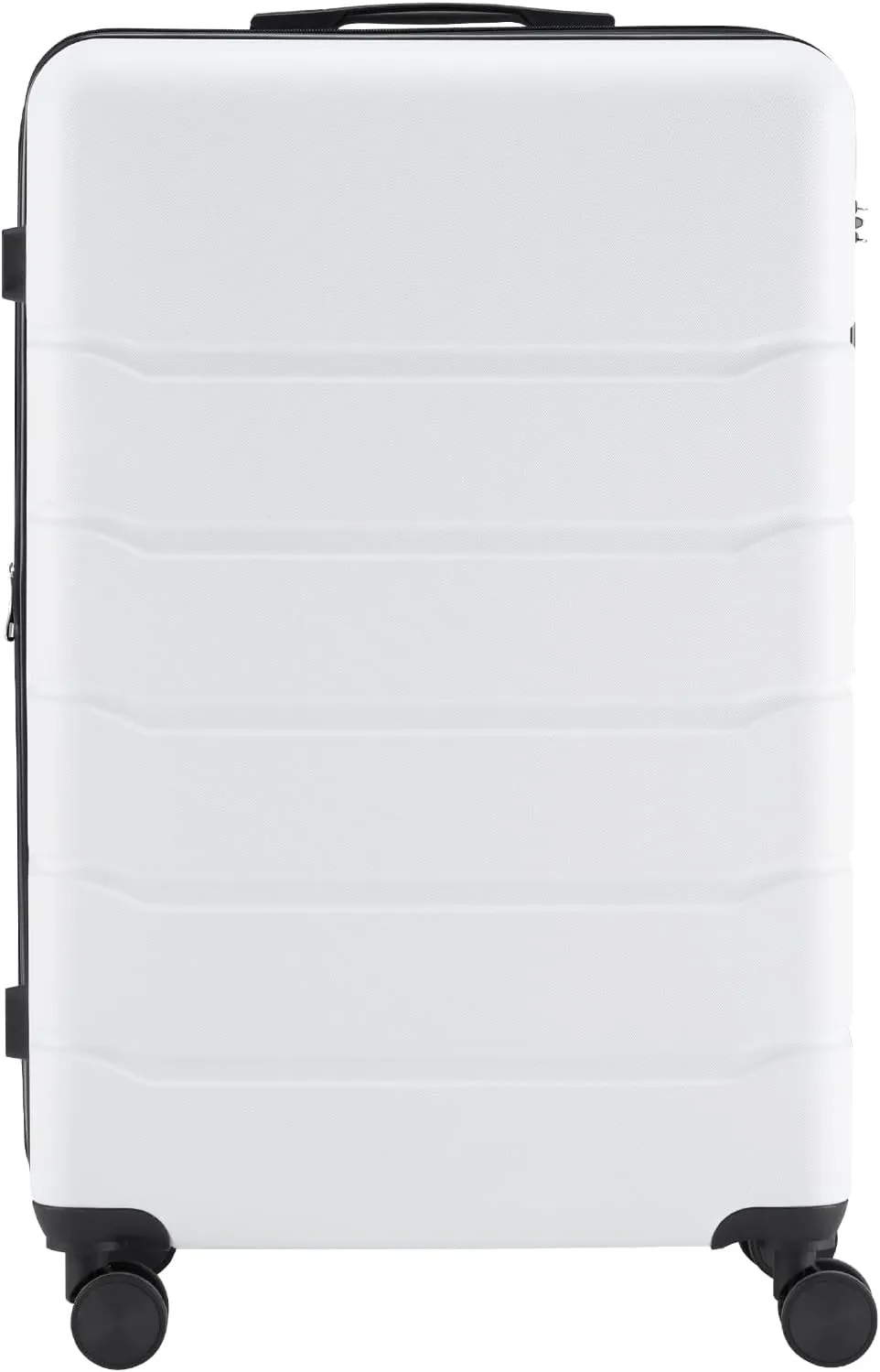 JCSD Convenient Hard-Sided Expandable Suitcase with 360 Swivel Wheels, TSA Lock, and Retractable Handle, White, 28-Inch