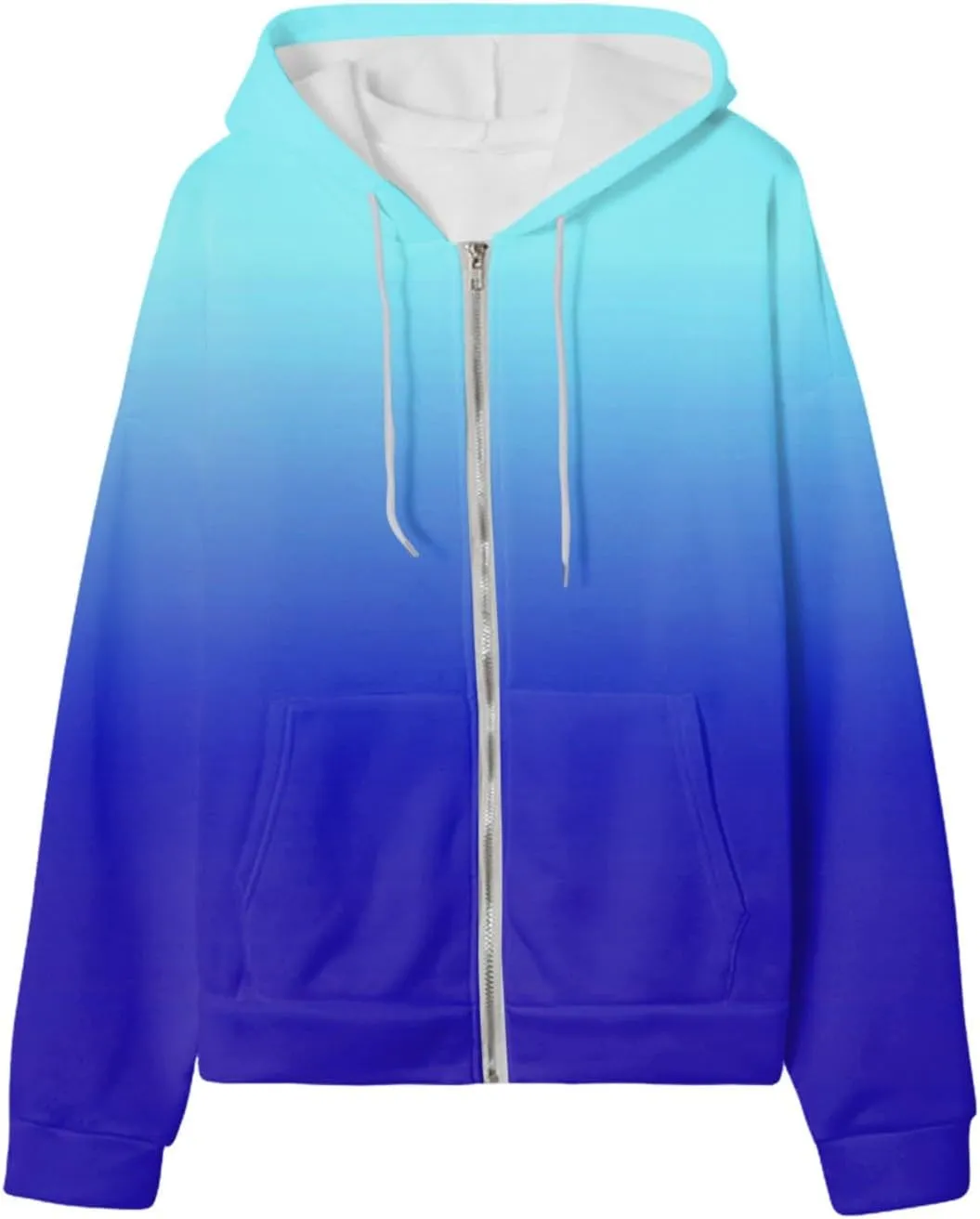 JiXiang Womens Lightweight Hoodies Full Zip Up Oversized Sweatshirts with Pockets Long Sleeve Thin Casual Zip Up Jackets