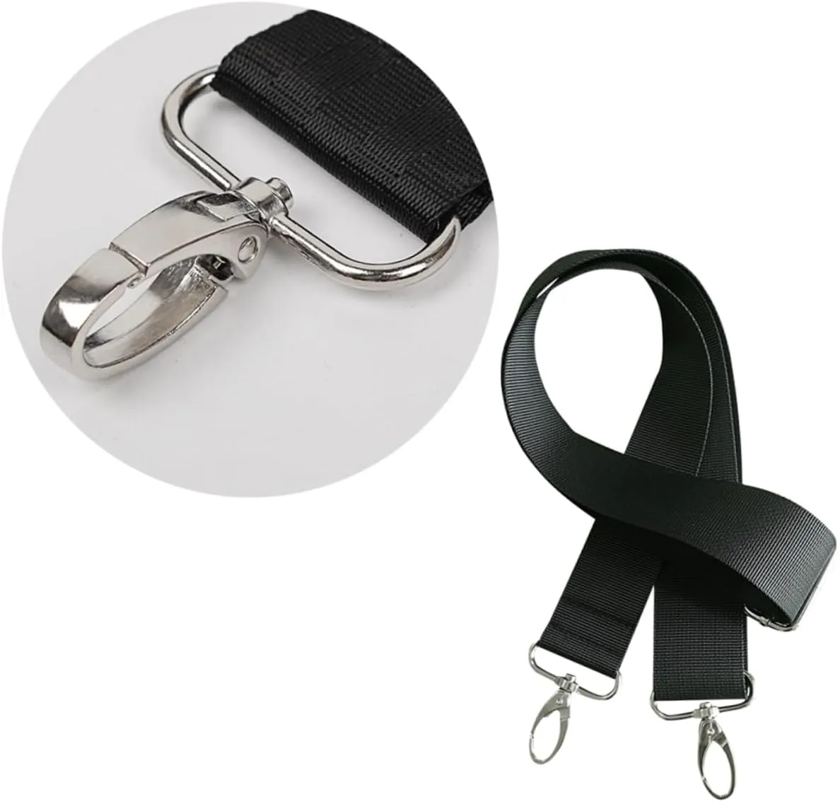 jojofuny Replacement Shoulder Bag Strap 25mm Wide for Men Non-Slip Sturdy Metal Hooks for Laptop Duffel Messenger Briefcases Handbags