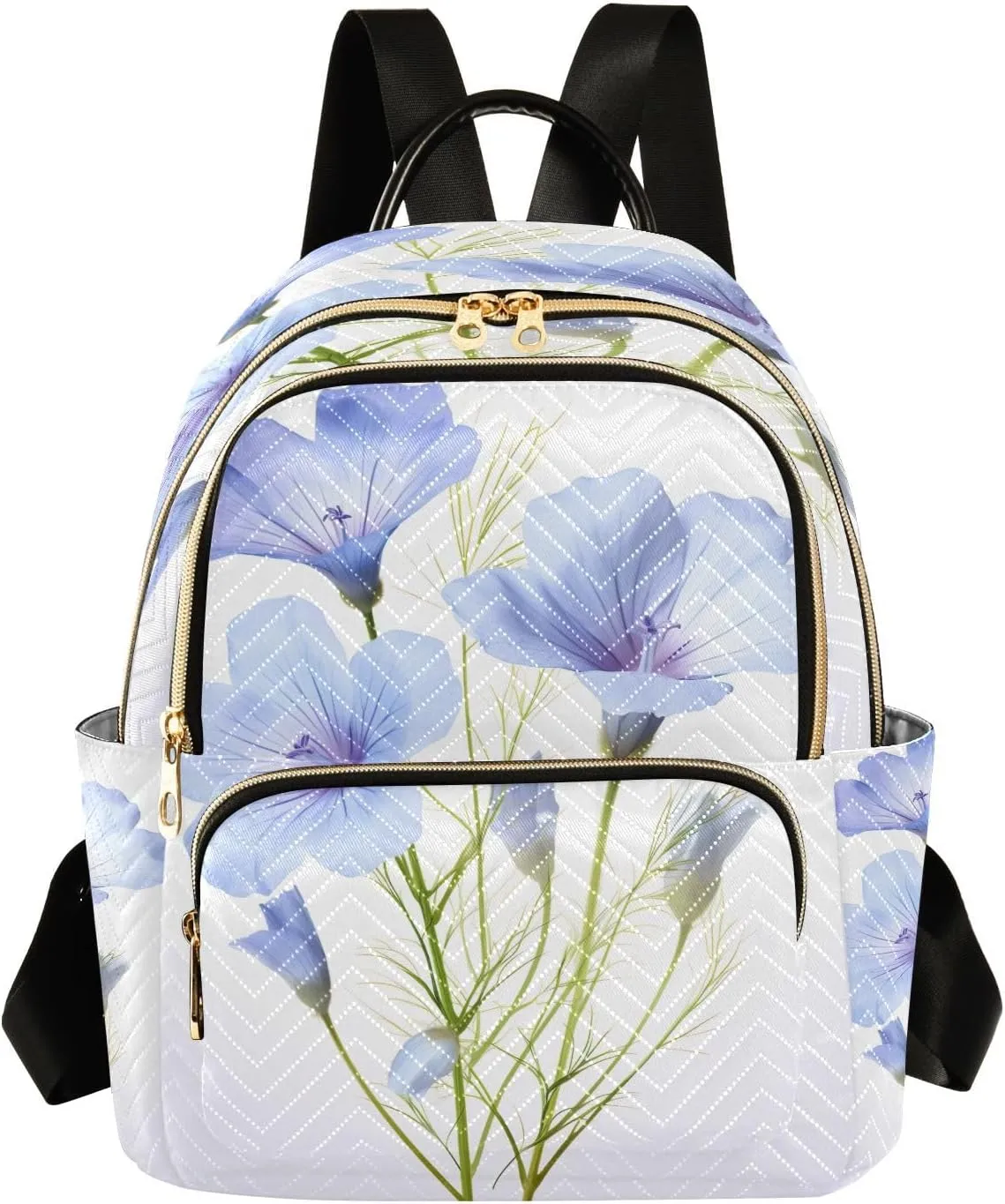 Joko Ivery Blue Poppy Flower Mini Backpack for Women Small Backpack Purse for Girls Quilted Daypack for Travel Work Daily Laptop Fashion Back Pack Shoulder Purses Bags for Teens College Bookbag