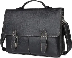 JSEIAJB Vintage Casual Leather Briefcase Business Men's Bag Handbag Shoulder Bag Computer Bag