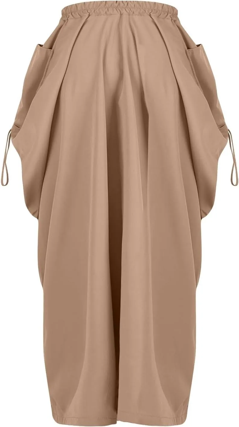 Juniors Skirts for Women Maxi Long Midi Knee High Boho Ruched High Cut Basic Skirts 2025 Trendy Y2K