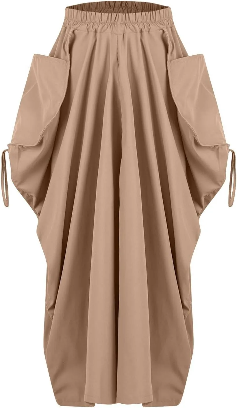 Juniors Skirts for Women Maxi Long Midi Knee High Boho Ruched High Cut Basic Skirts 2025 Trendy Y2K