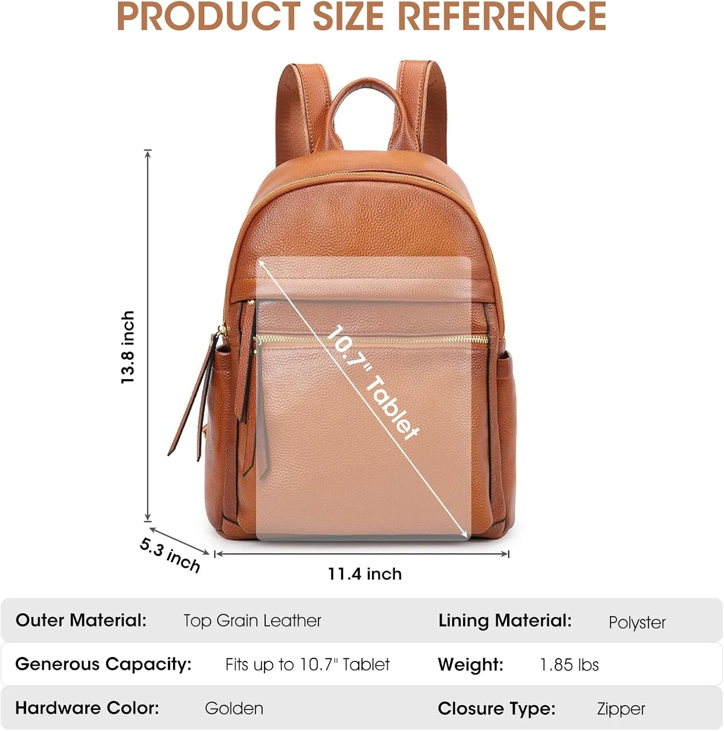 Kattee Genuine Leather Backpack Purse for Women Multi-functional Elegant Daypack Soft Leather Shoulder Bag Shopping Trip, Medium, Brown