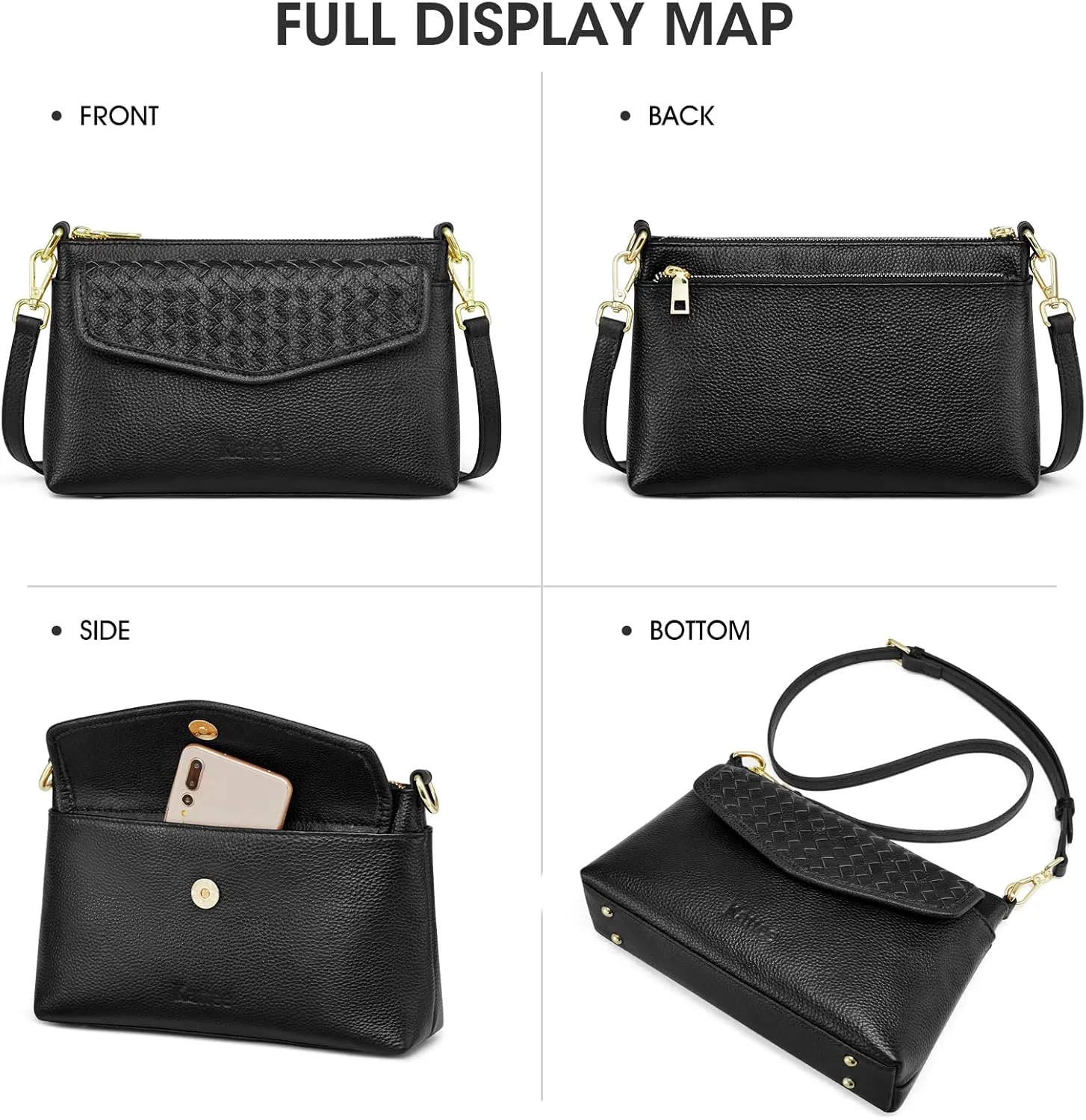 Kattee Small Leather Purses and Handbags for Women, Soft Crossbody Bags for Women, Shoulder Cross Body Bag