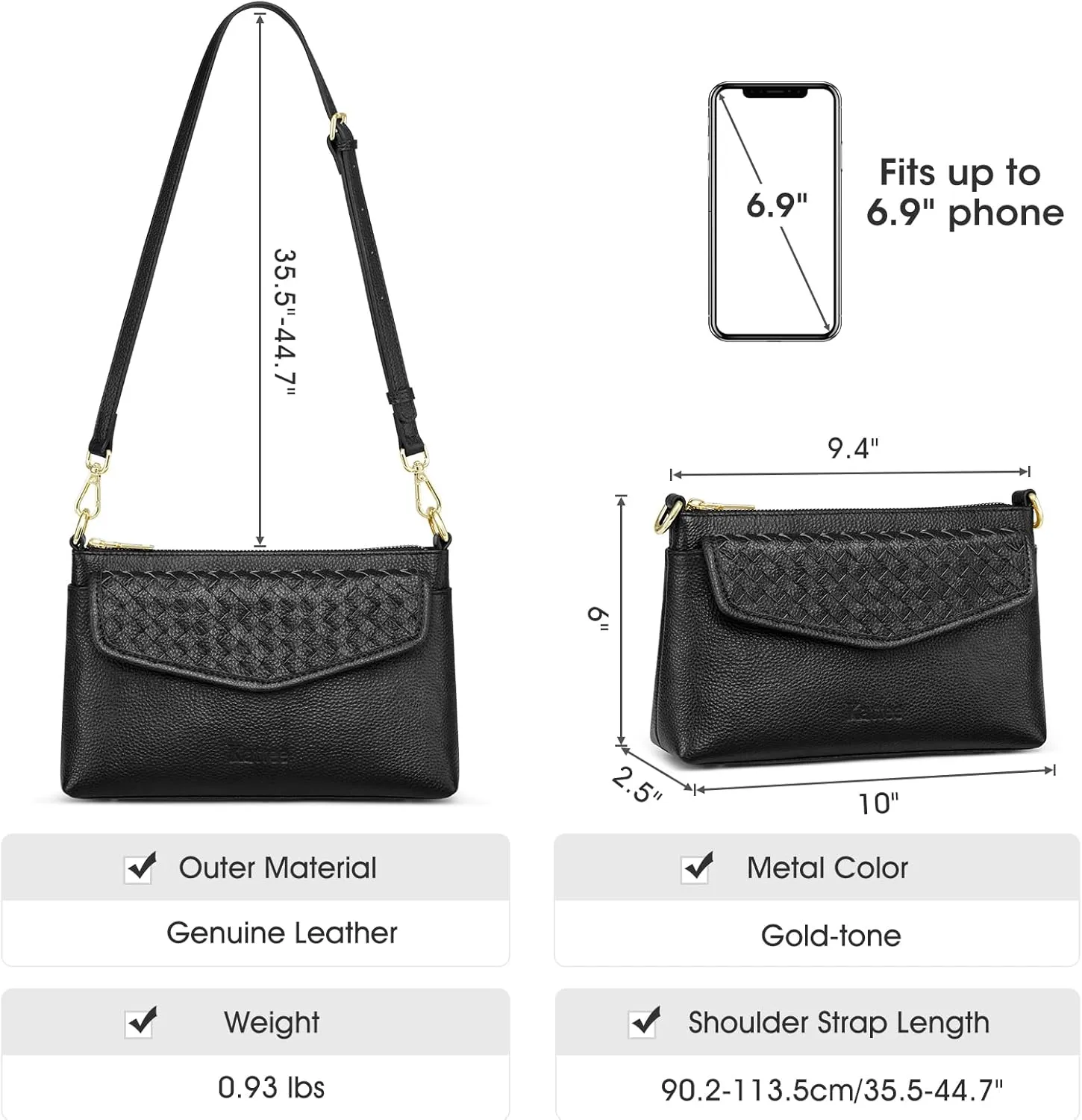 Kattee Small Leather Purses and Handbags for Women, Soft Crossbody Bags for Women, Shoulder Cross Body Bag