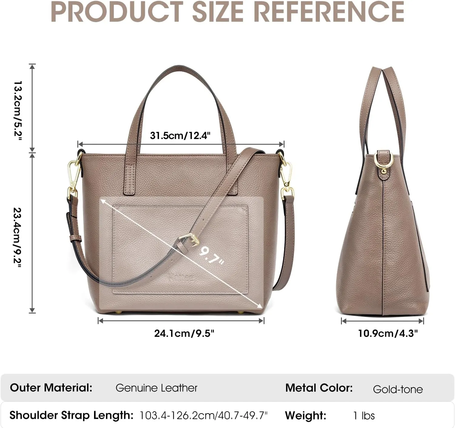 Kattee Soft Leather Tote Bags for Women, Shoulder Purses and Handbags, Casual Work Top Handle