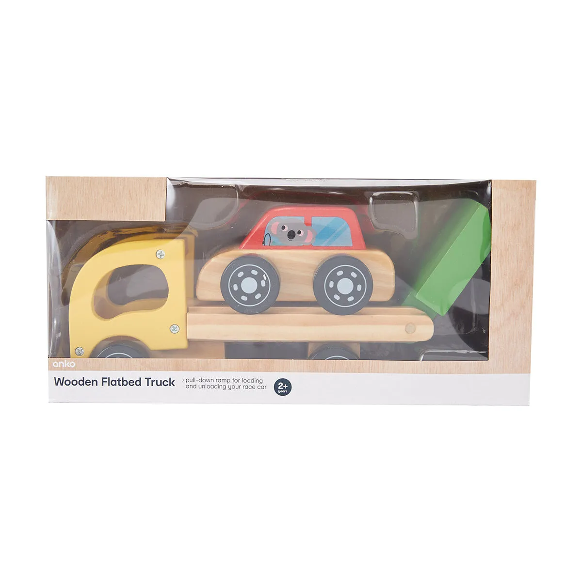 Kids Wooden Car Carrier Truck Toy (Wood) movable tray and car-Age: 18 M 