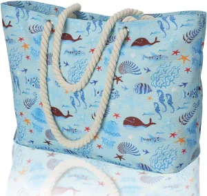 KUAK Beach Bags for Women Extra Large Beach Tote Bag with Top Zipper, 3 Inner Pockets Waterproof Sandproof Swim Pool Bag