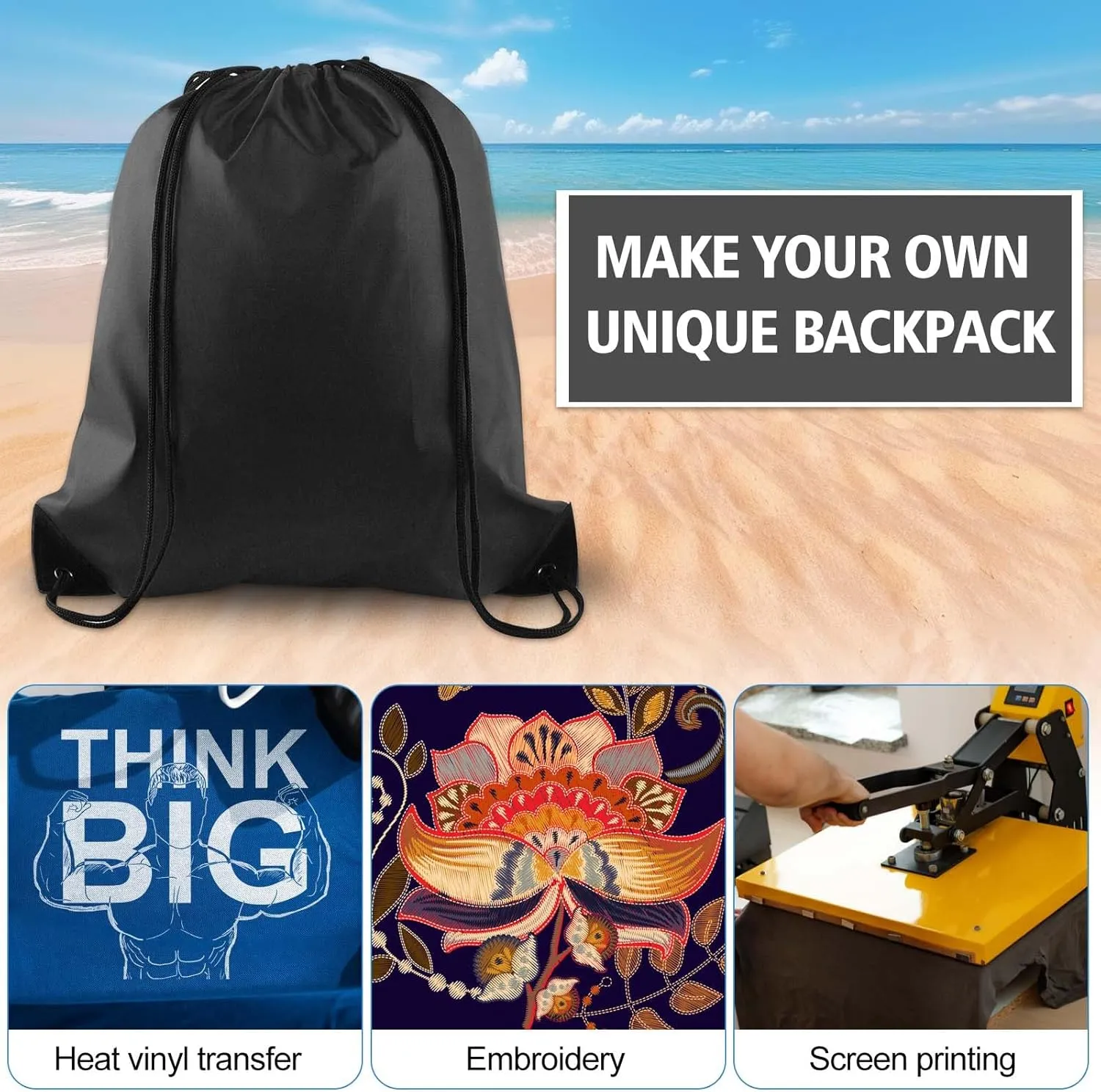 KUUQA 80Pcs Black Drawstring Backpack Bag Sack Drawstring Bags Bulk String Bags Storage Bags for Sport Gym Traveling
