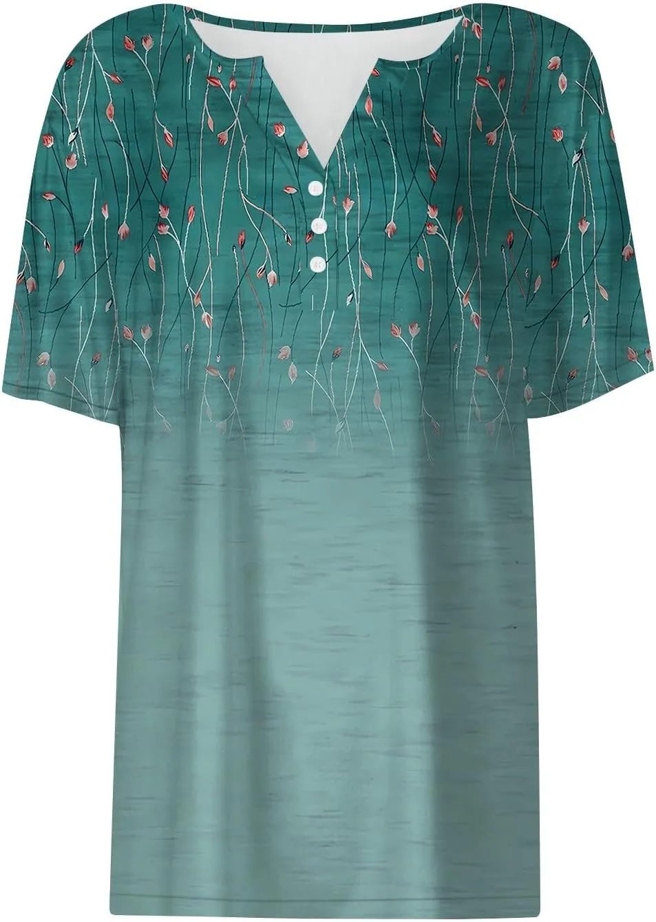 Ladies Tops And Blouses Short Sleeve Henley Summer Button Up Shirts V Neck Shirts Funny Tees Vacation Outfits