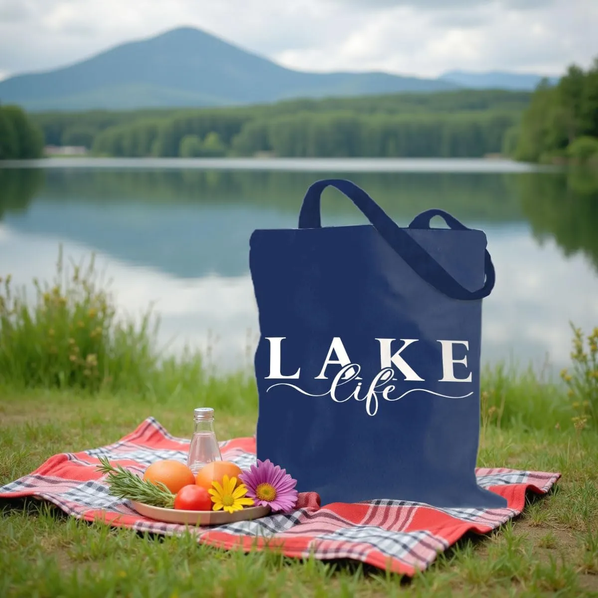 Lake Life Tote Bags for Women | Water-Resistant Beach Totes | Lake House Gifts for Mom/Wife