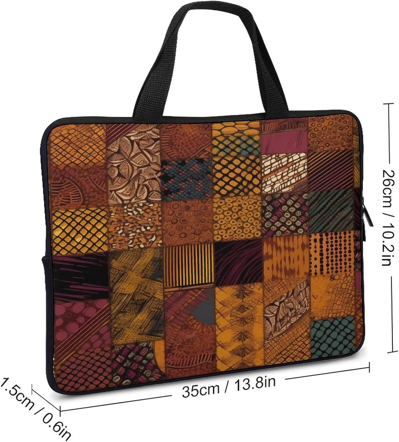 Laptop Bag Ultrathin African Style Patchwork Printing Laptop Carrying Case Portability Messenger Bags For Work Travel