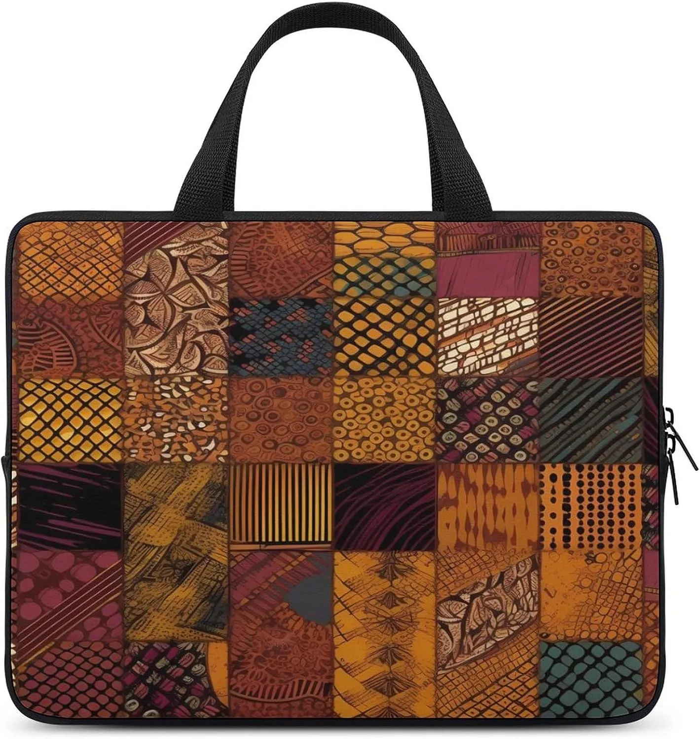 Laptop Bag Ultrathin African Style Patchwork Printing Laptop Carrying Case Portability Messenger Bags For Work Travel