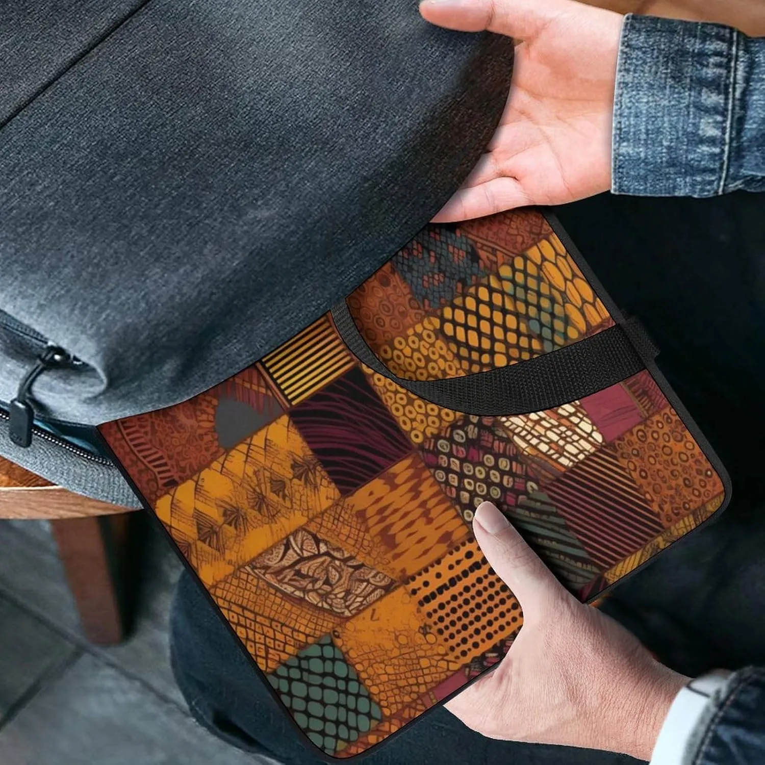 Laptop Bag Ultrathin African Style Patchwork Printing Laptop Carrying Case Portability Messenger Bags For Work Travel