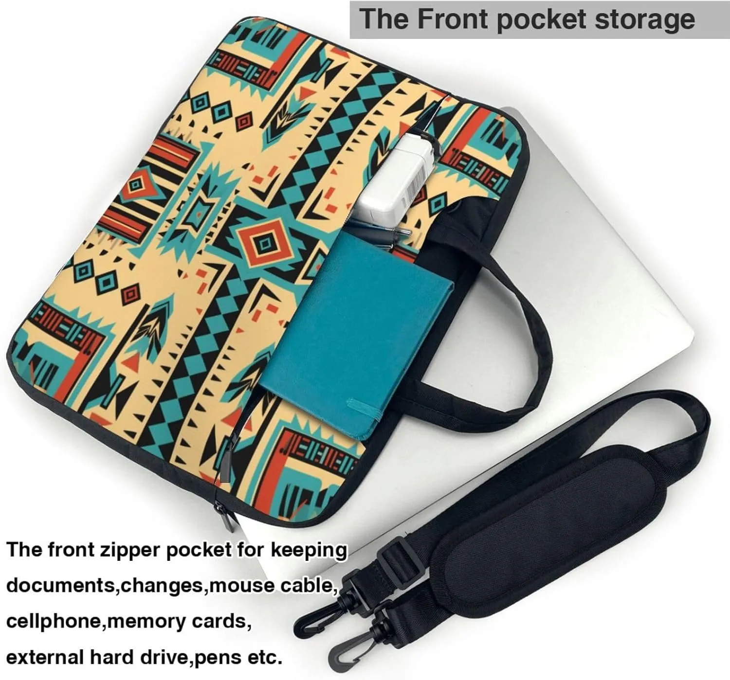 Laptop Bag Vintage Ceramic Tile Ethnic Patchwork Laptop Tote Bag Women Men Laptop Sleeve Case Computer Bag