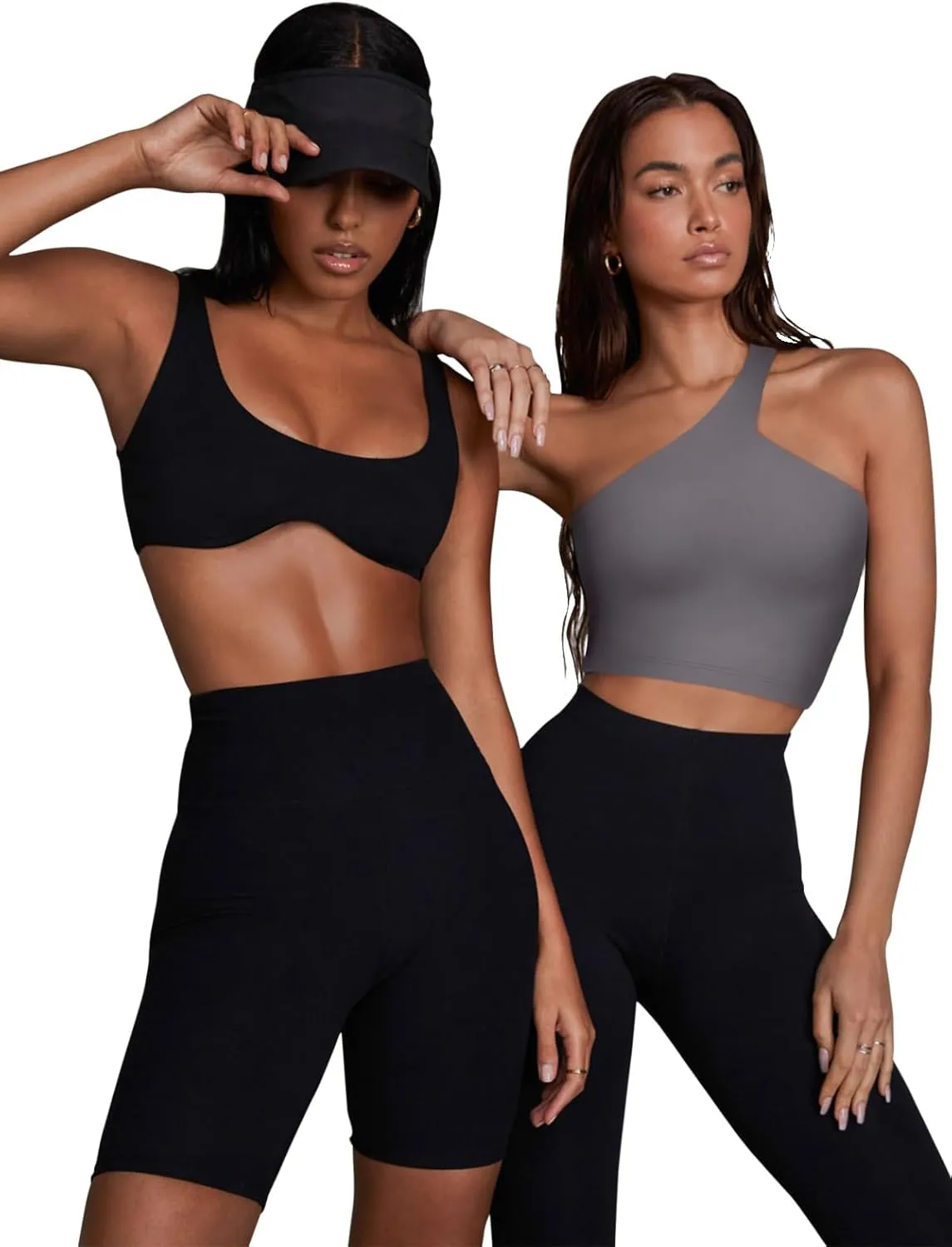 LASLULU Womens Sexy One Shoulder Sports Bra Sleeveless Workout Yoga Bra Backless Summer Crop Tank Tops