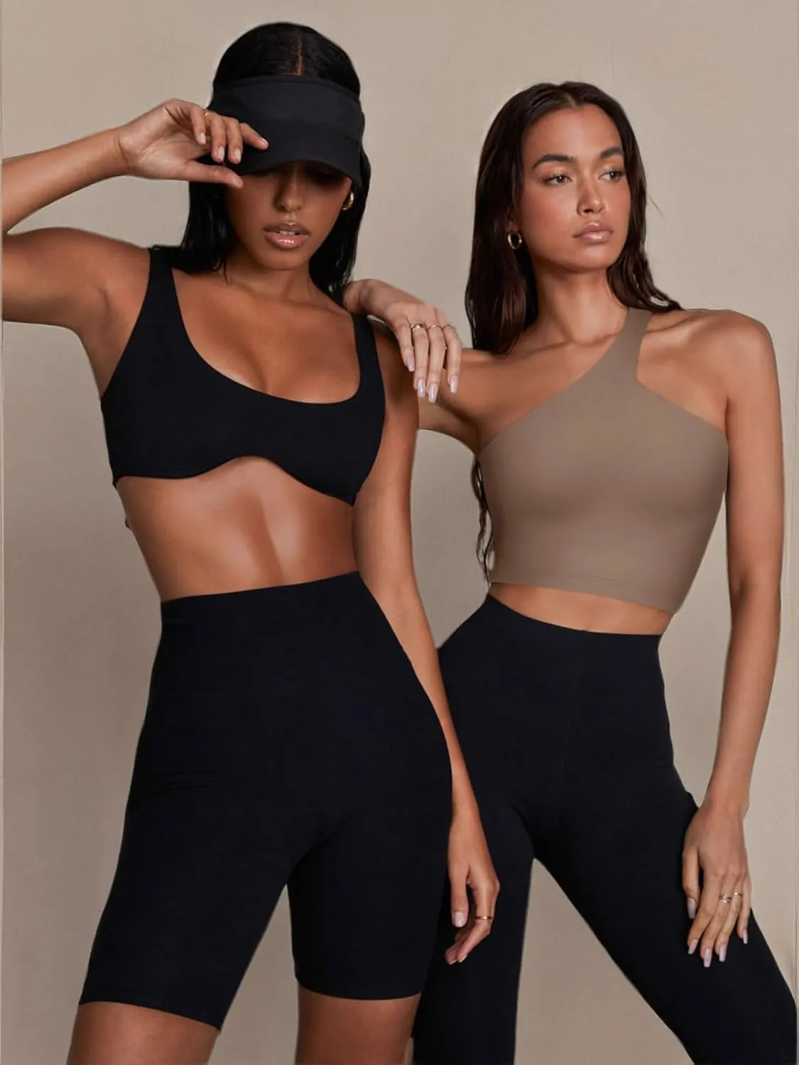 LASLULU Womens Sexy One Shoulder Sports Bra Sleeveless Workout Yoga Bra Backless Summer Crop Tank Tops