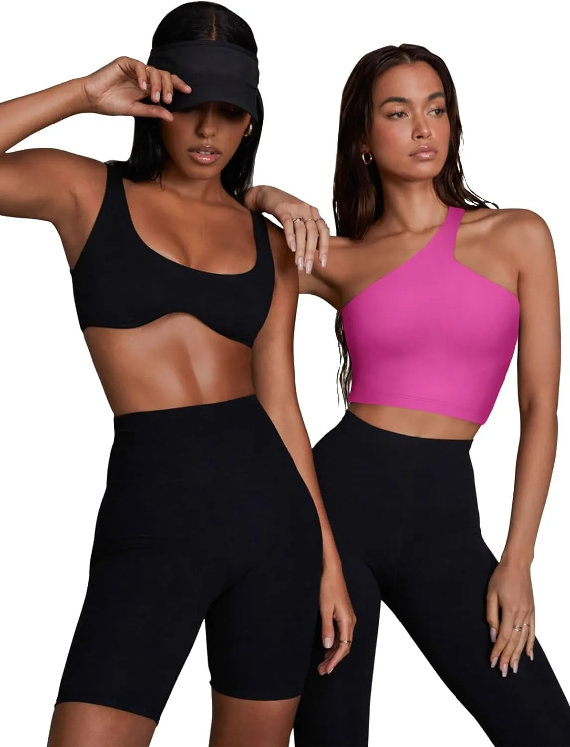 LASLULU Womens Sexy One Shoulder Sports Bra Sleeveless Workout Yoga Bra Backless Summer Crop Tank Tops