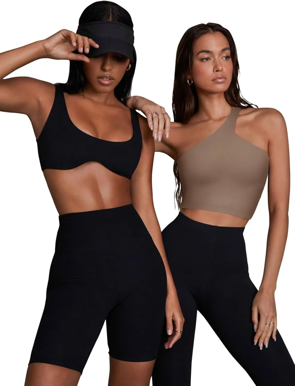 LASLULU Womens Sexy One Shoulder Sports Bra Sleeveless Workout Yoga Bra Backless Summer Crop Tank Tops