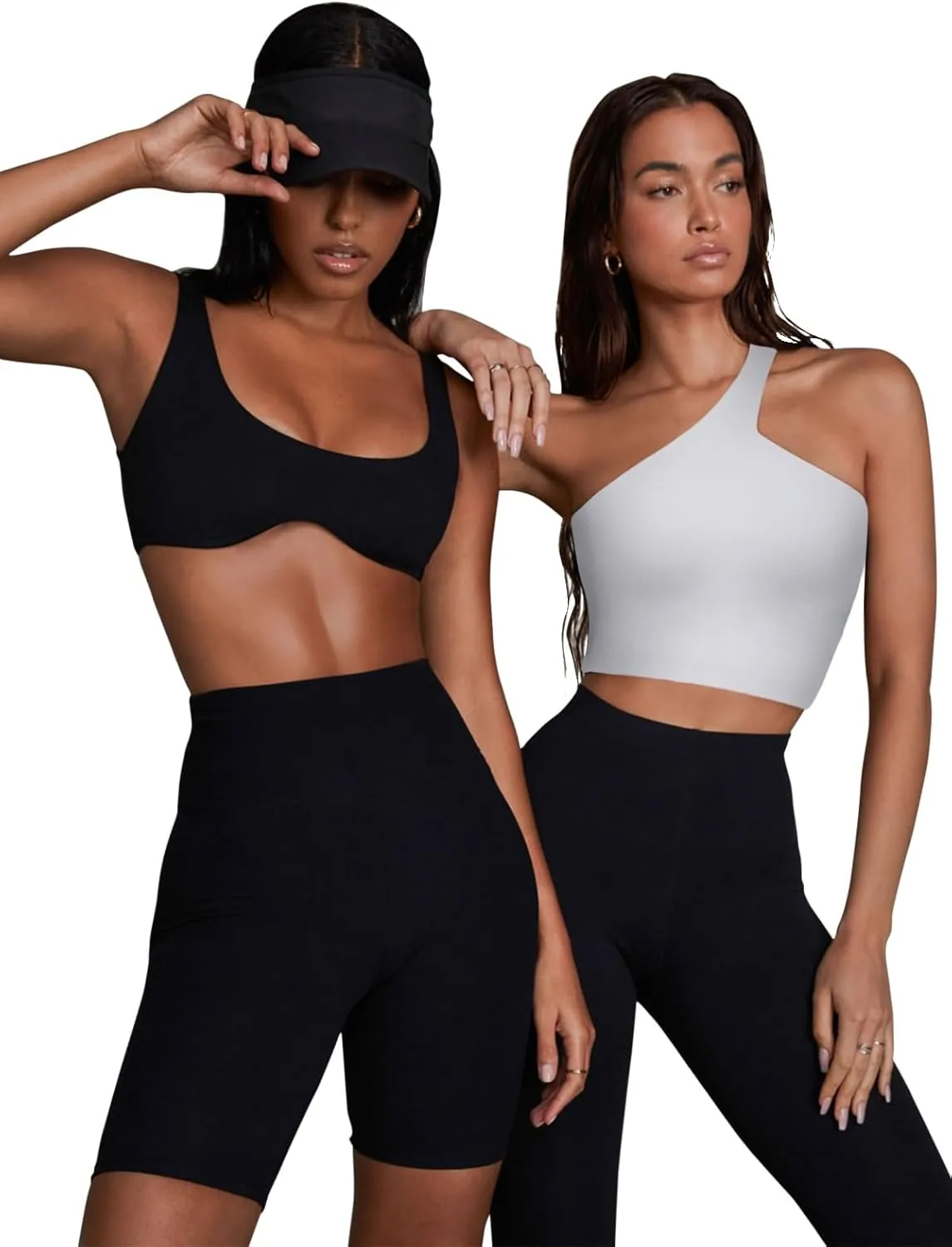 LASLULU Womens Sexy One Shoulder Sports Bra Sleeveless Workout Yoga Bra Backless Summer Crop Tank Tops
