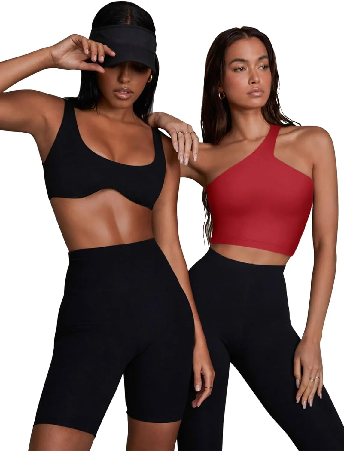 LASLULU Womens Sexy One Shoulder Sports Bra Sleeveless Workout Yoga Bra Backless Summer Crop Tank Tops