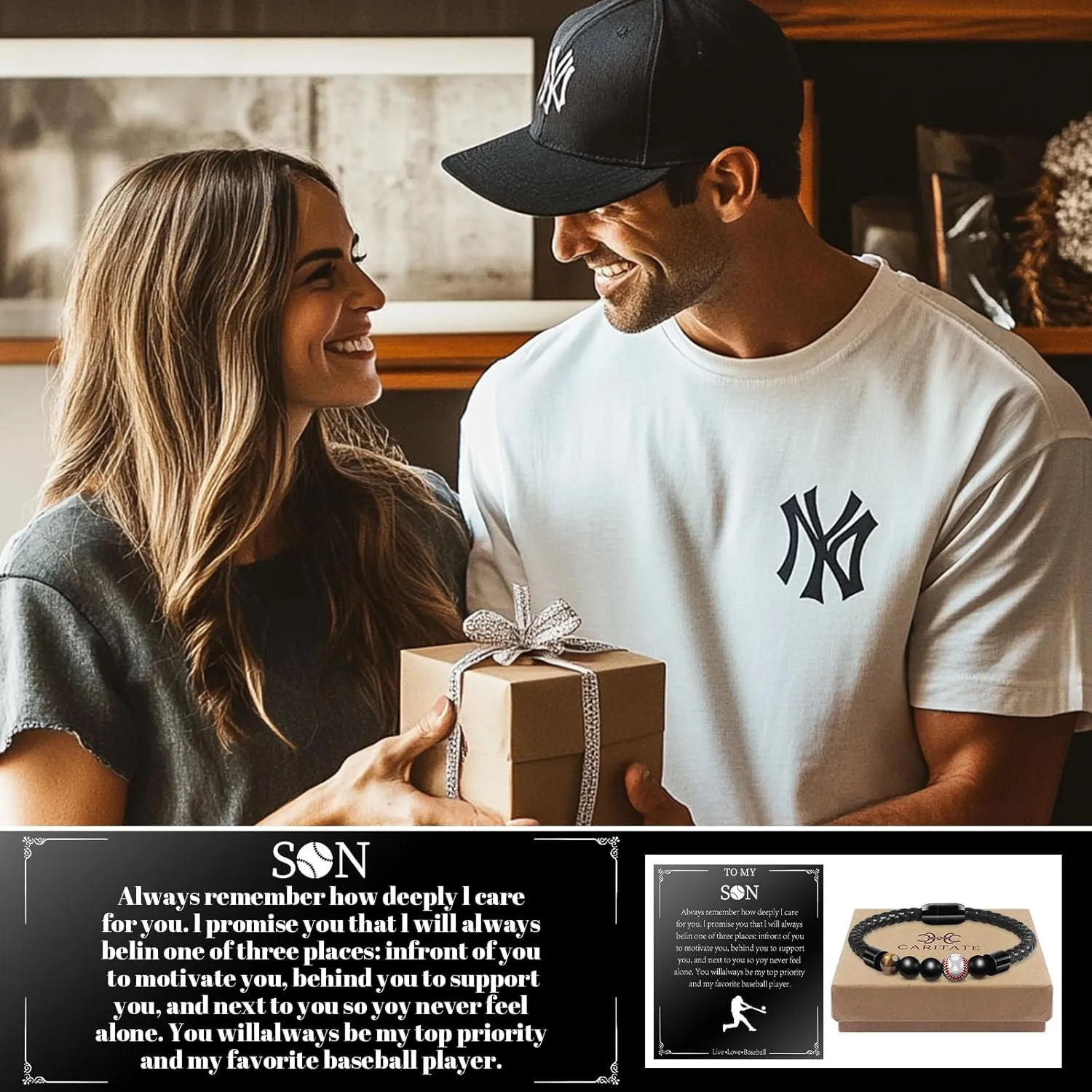 Leather Bracelet Birthday Gifts For Men: To My Man Bracelet Infinity Knot Love You Forever Gifts For Him - Inspirational Mens Leather Bracelet Cool Anniversary Christmas Valentines Fathers Gift Ideas